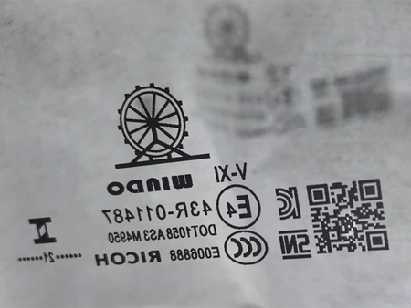 Sample print result on glass